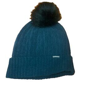 LULULEMON WOMENS CABLE KNIT POM BEANIE Teal ONE SIZE